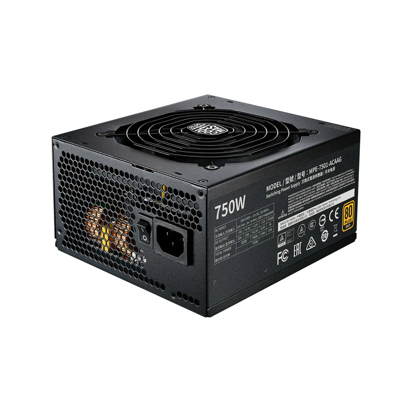 Nguồn Máy Tính Cooler Master MWE GOLD 750-V2 750W (80 Plus Gold/Màu Đen)